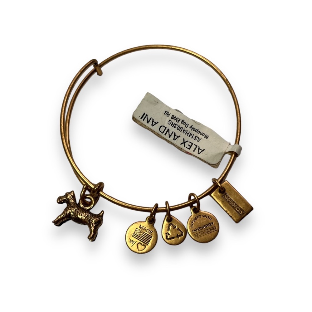 Alex and Ani Monopoly Dog Gold Charm Bracelet